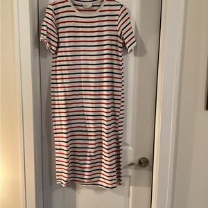 Striped Red and White T-Shirt Dress